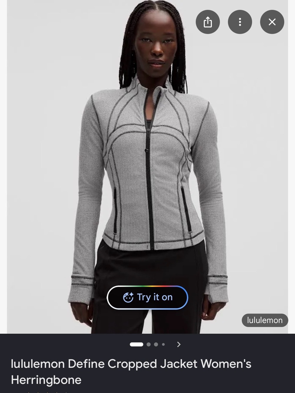 lululemon athletica Grey Define Cropped Jacket